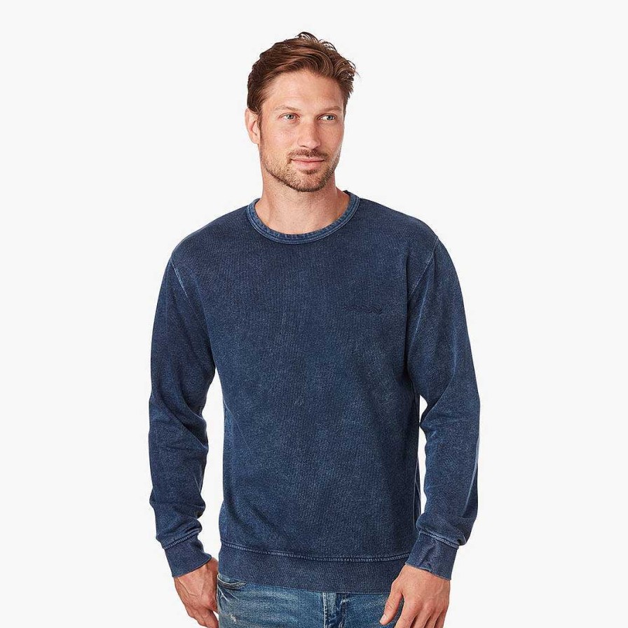 Men Fair Harbor Sweatshirts & Hoodies | The Vintage-Wash Saltaire Crewneck