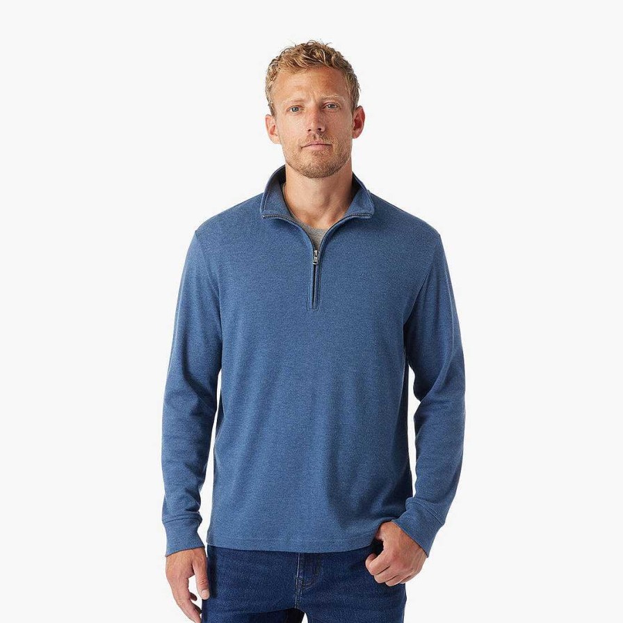 Men Fair Harbor Sweaters | The Seawool Larchmont Quarter-Zip